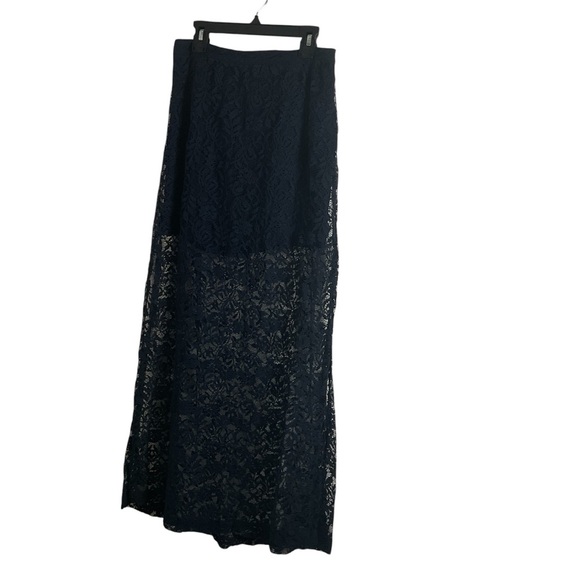 Abercrombie & Fitch Navy Blue Lace Straight Maxi Skirt Medium. - Picture 1 of 8